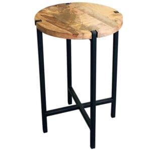 Ravi Industrial Iron Base Plain Round Stool | Small