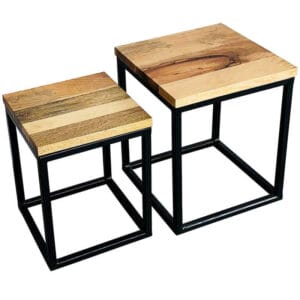 Ravi Industrial Iron Base Plain Set Of 2 Stool