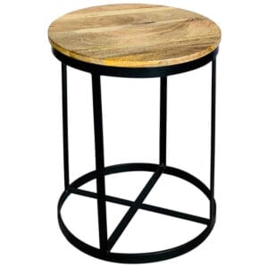 Ravi Industrial Iron Base Round Stool | Small