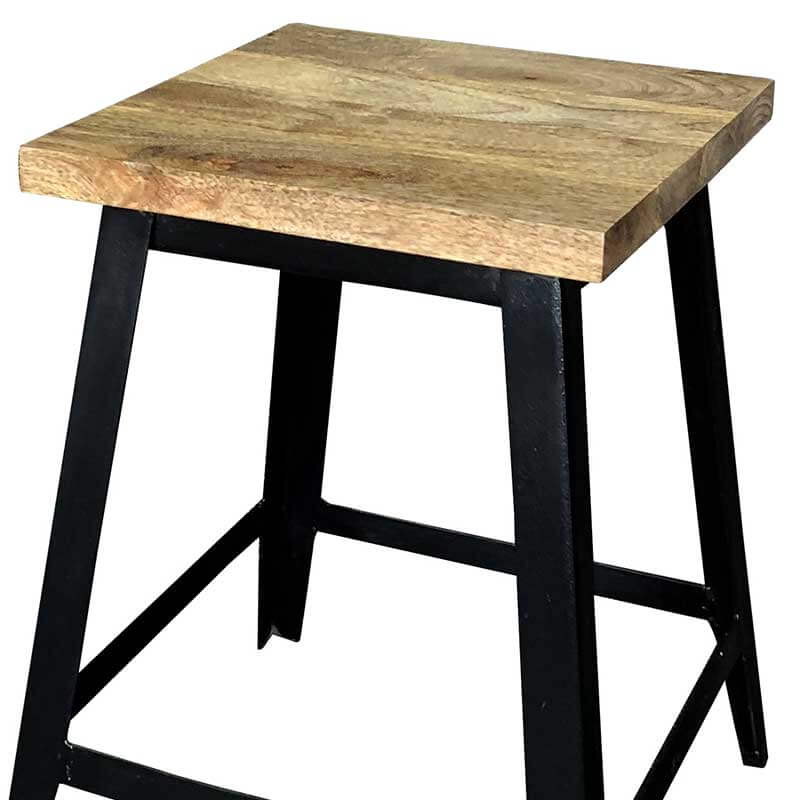 Ravi Industrial Iron Base | Small Stool