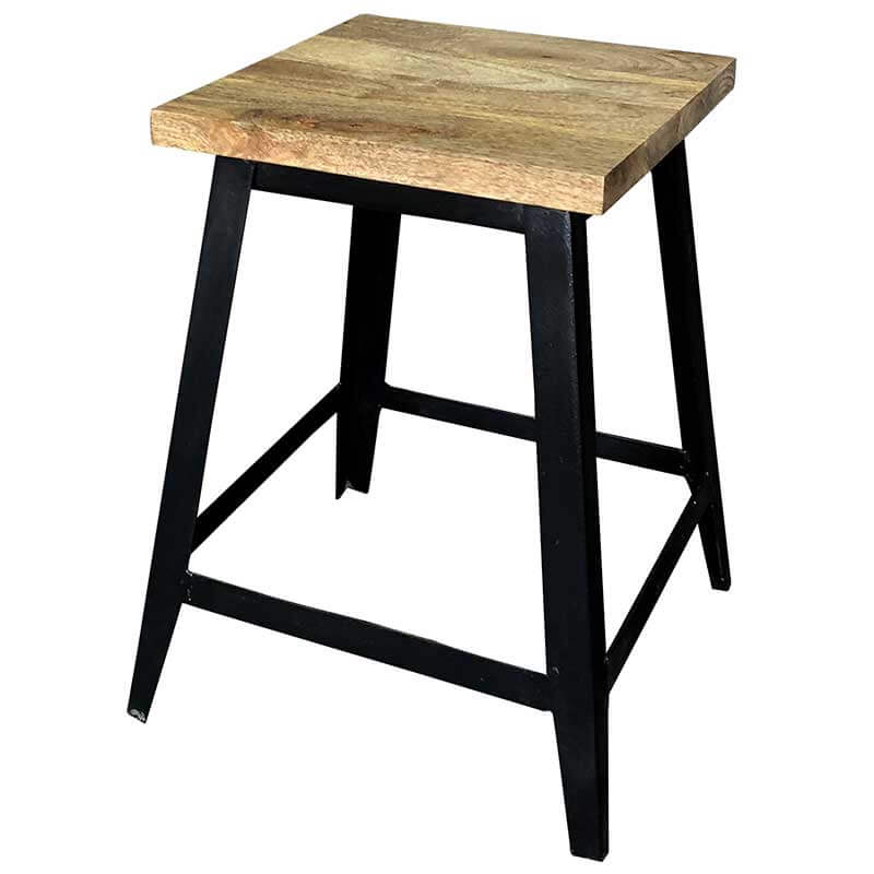 Ravi Industrial Iron Base | Small Stool