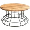 Ravi Industrial Iron Base Solid Wood Top Coffee Table
