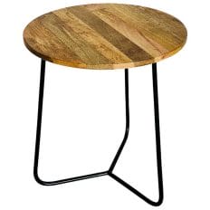 Ravi Industrial Iron Base Top Side Table