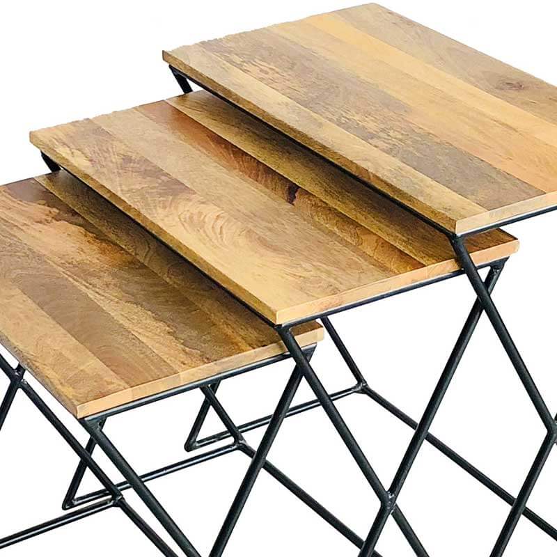 Ravi Industrial Iron Base X Stool Set /3