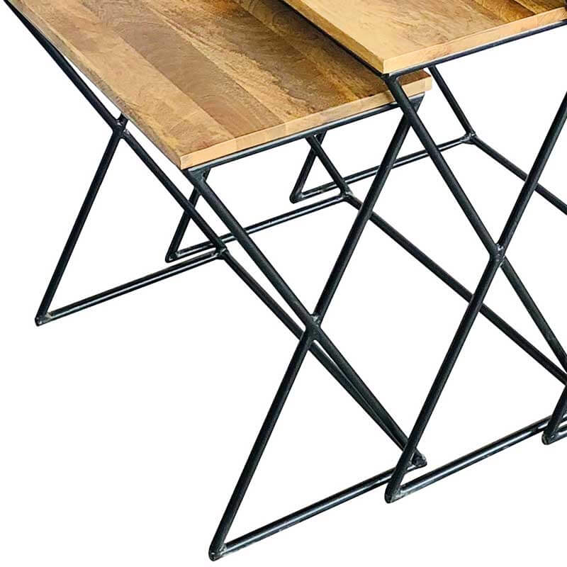 Ravi Industrial Iron Base X Stool Set /3