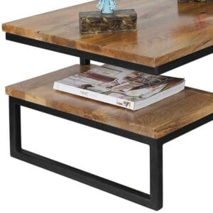 Ravi Industrial Iron Mango Coffee Table