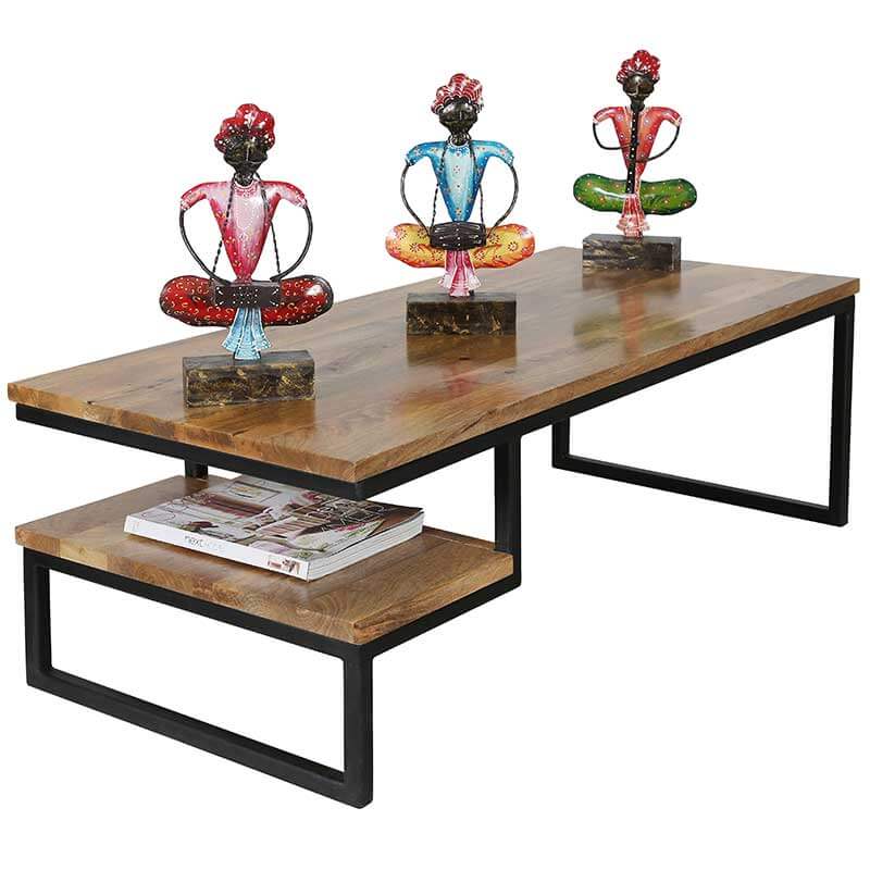 Ravi Industrial Iron Mango Coffee Table
