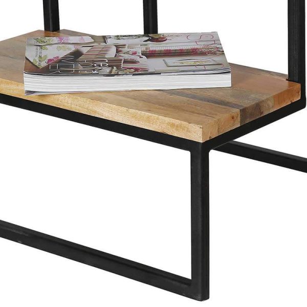 Ravi Industrial Iron Mango Side Table Solid Wood