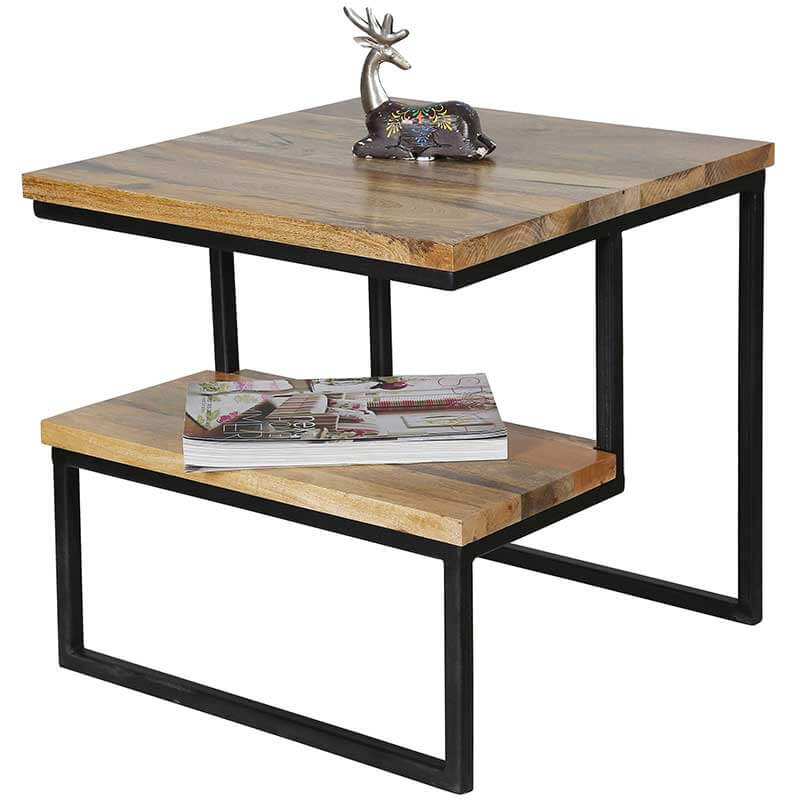 Ravi Industrial Iron Mango Side Table