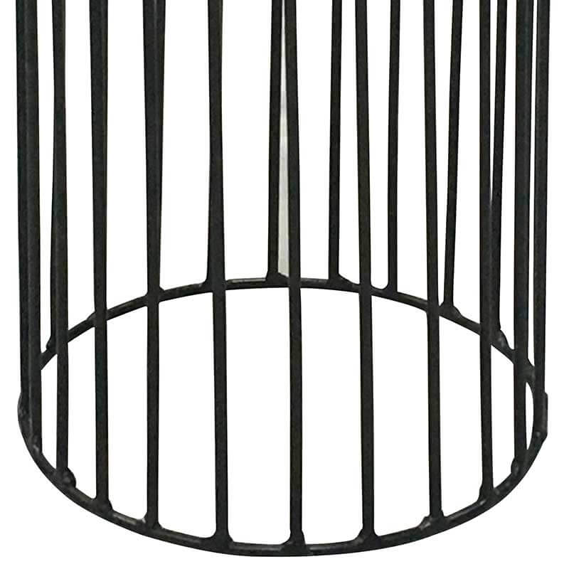 Ravi Industrial Iron Small Wood Top Side Table