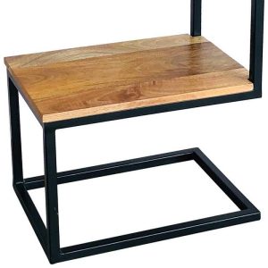 Ravi Industrial Metal S Stool & Side Table Solid Mango Wood