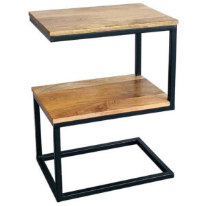 Ravi Industrial Metal S Stool & Side Table Solid Mango Wood