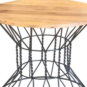 Ravi Industrial Round Dining Table Solid Mango Wood