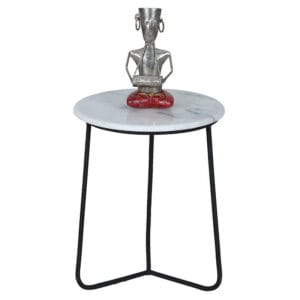 Ravi Industrial Marble Side Table