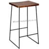 Ravi Industrial Rectangular Wooden Seat Bar Stool