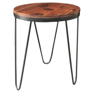 Ravi Industrial Round Side Table Iron Base
