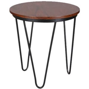 Ravi Industrial Round Side Table Iron Base
