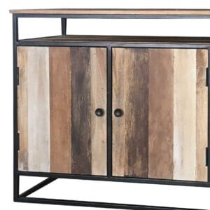 Retro Industrial Reclaimed Top Shelf 3 Door Sideboard