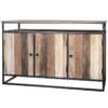 Retro Industrial Reclaimed Top Shelf 3 Door Sideboard