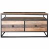 Retro Industrial Reclaimed TV Unit 2 Drawer and Shelf