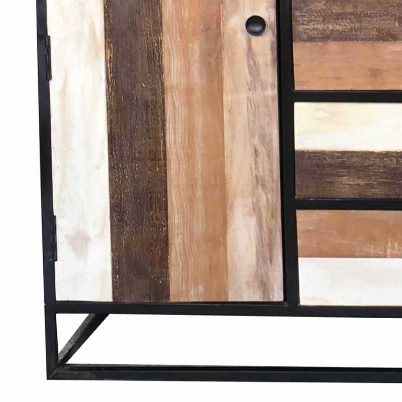 Retro Industrial Top Shelf 2 Door 3 Drawer Sideboard