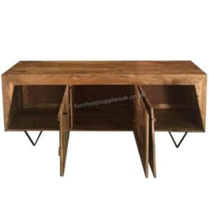 Jaipur Tapas Light Mango 3 Door Sideboard | Iron Base