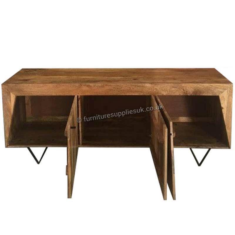 Jaipur Tapas Light Mango 3 Door Sideboard | Iron Base
