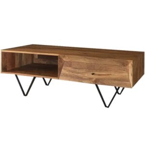 Jaipur Tapas Light Mango Coffee Table 1 Drawer | Iron Base
