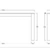 Large Dakota Dining Table Technical Drawing