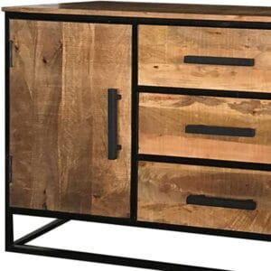 Industrial 2 Door 3 Drawer Sideboard | Light Mango