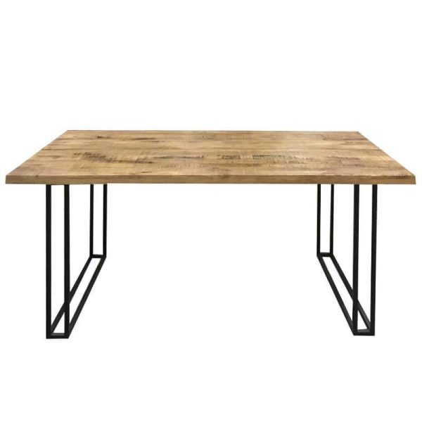 Industrial Large Dining Table 175cm Light Mango Solid Wood