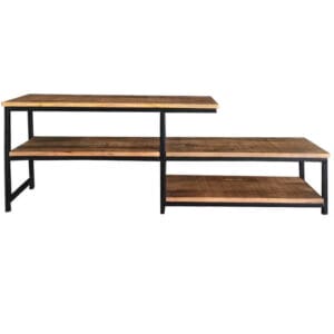 Industrial Low Plasma TV Unit Light Mango Wood