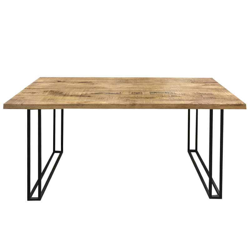 Industrial Mango Dining Table With 4 Chairs 145cm