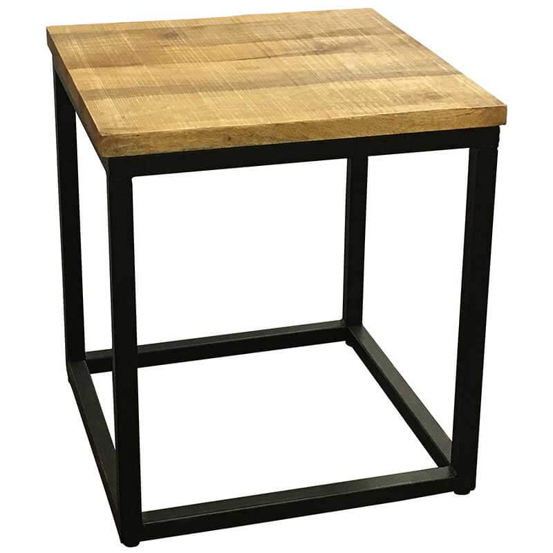 Industrial Mango Side Table | Light Mango