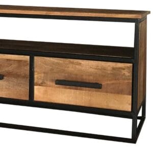 Industrial Open Shelf TV Unit 140cm | Light Mango