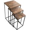 Industrial Stool Set 3 Pcs | Light Mango
