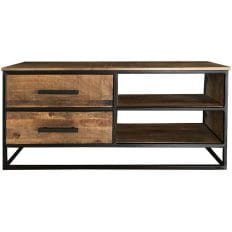 Industrial TV Unit 2 Drawer | Light Mango