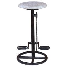 Cycle Stool | Wooden Top | Mango Wood | White Wash