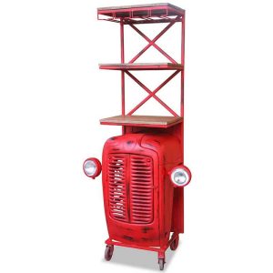 Retro Wow Tractor Bar Cabinet (Red)