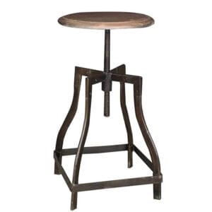 Rolling Stool Wooden Top | Mango Wood Coffee Finish