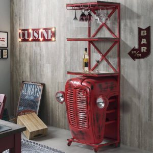 Retro Wow Tractor Bar Cabinet (Red)