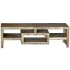 Artisan Light Taupe Floral Bone Inlay Console Table