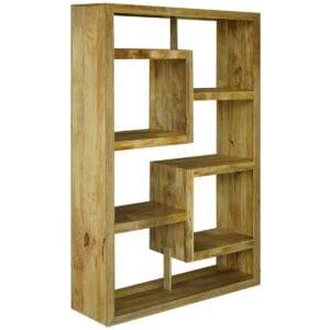 Yoga Straight Geo Mango Bookcase Light Mango Colour Solid Wood YOGA006L