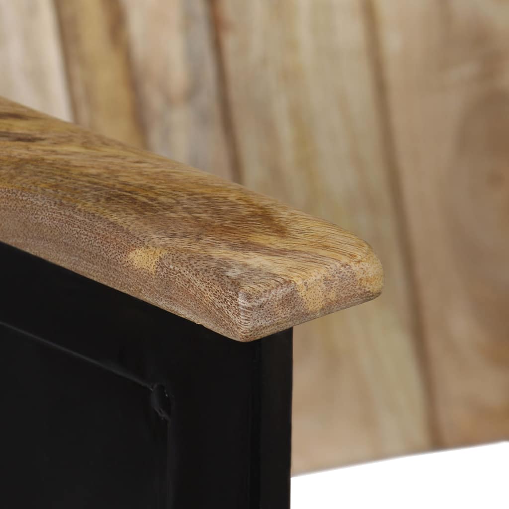 2-Seater Bench Solid Mango Wood and Steel 102x55x83 cm