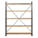 5-Tier Bookcase Solid Mango Wood and Steel 140x30x180 cm 2