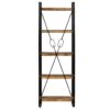 5-Tier Bookcase Solid Mango Wood and Steel 60x30x180 cm