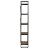 5-Tier Bookcase Solid Mango Wood and Steel 60x30x180 cm