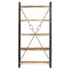 5-Tier Bookcase Solid Mango Wood and Steel 90x30x180 cm
