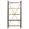 5-Tier Bookcase Solid Mango Wood and Steel 90x30x180 cm