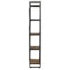 5-Tier Bookcase Solid Mango Wood and Steel 90x30x180 cm